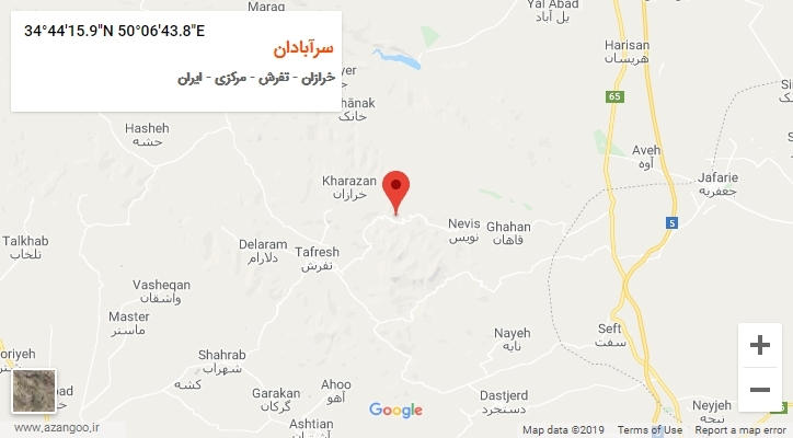 روستای سرآبادان بر روی نقشه