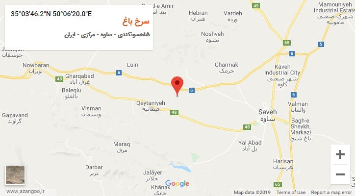 روستای سرخ باغ بر روی نقشه