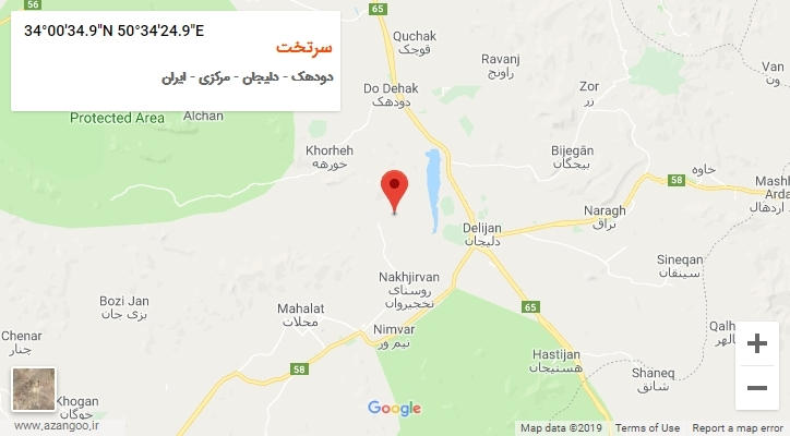 روستای سرتخت بر روی نقشه