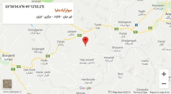 روستای سوارآبادعلیا بر روی نقشه