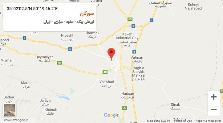 روستای سورکان بر روی نقشه