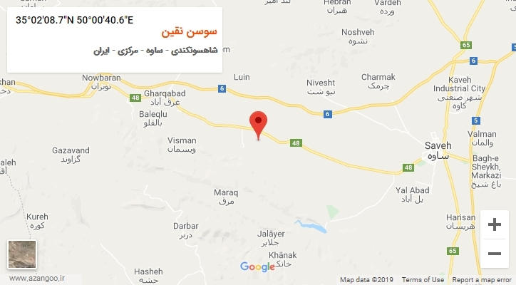 روستای سوسن نقین بر روی نقشه