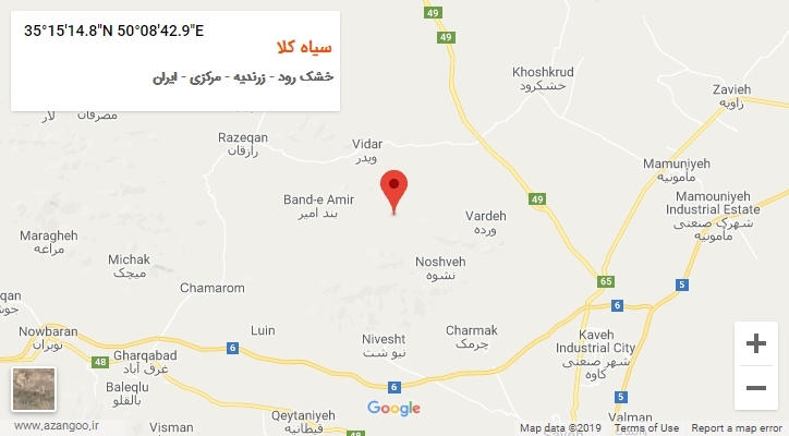 روستای سیاه کلا بر روی نقشه