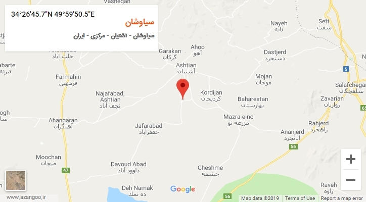 روستای سیاوشان بر روی نقشه