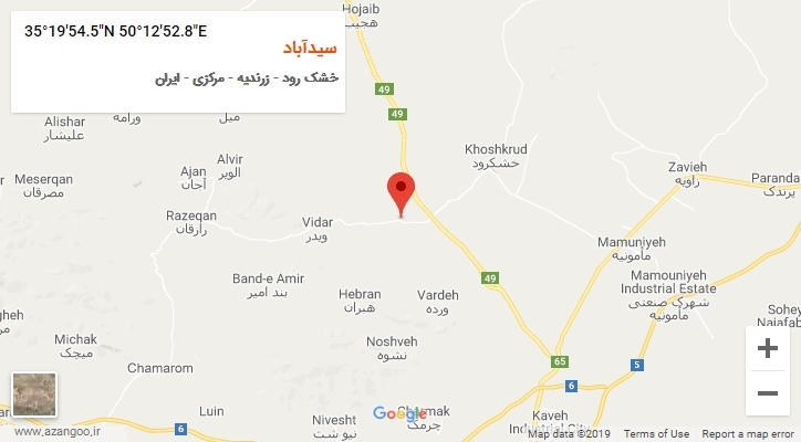 روستای سیدآباد بر روی نقشه