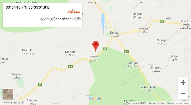 روستای سیدآباد بر روی نقشه