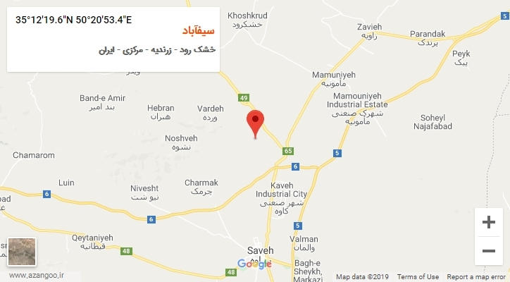 روستای سیفآباد بر روی نقشه