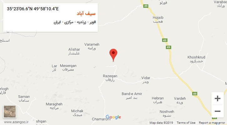 روستای سیف آباد بر روی نقشه