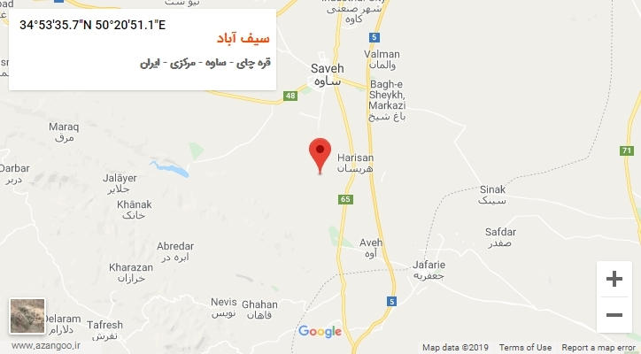 روستای سیف آباد بر روی نقشه