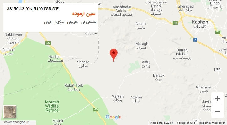 روستای سین ارموده بر روی نقشه