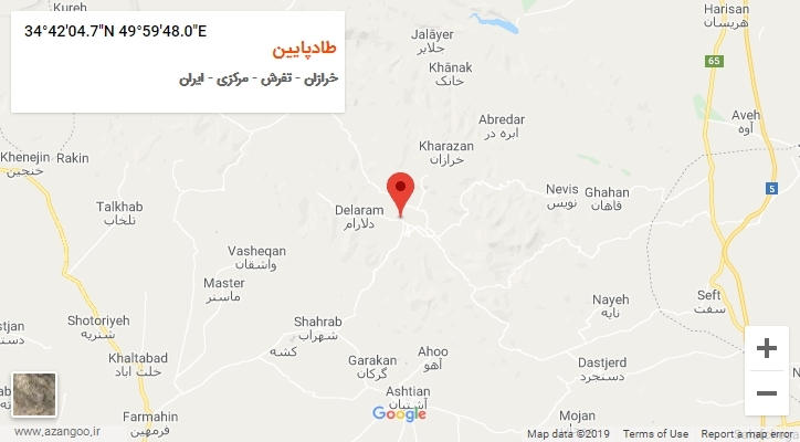 روستای طادپایین بر روی نقشه