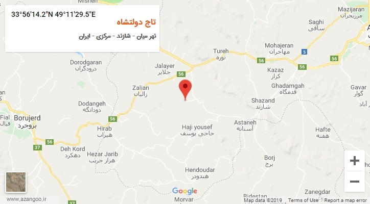 روستای تاج دولتشاه بر روی نقشه