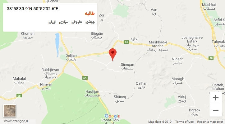 روستای طالبه بر روی نقشه