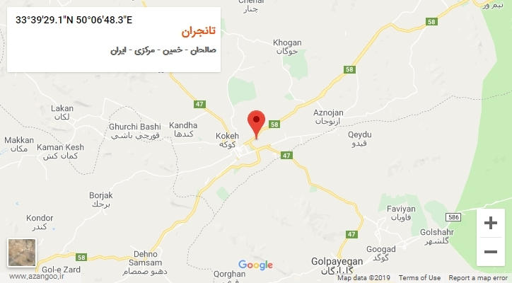 روستای تانجران بر روی نقشه