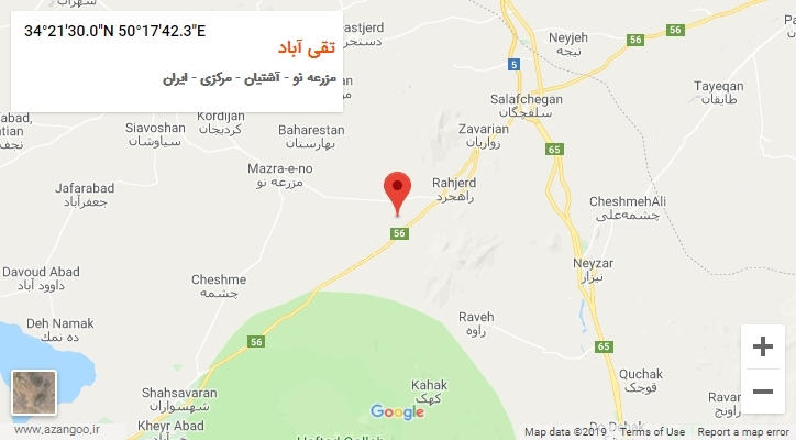 روستای تقی آباد بر روی نقشه