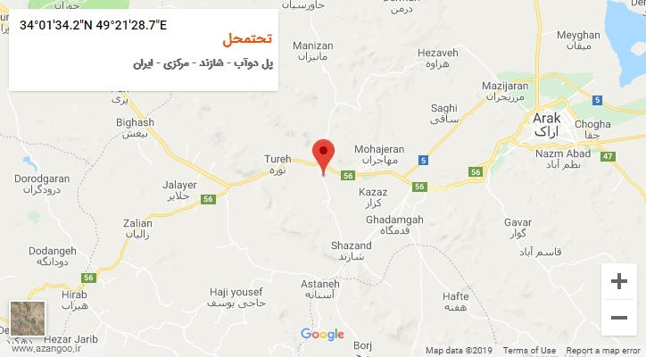 روستای تحتمحل بر روی نقشه