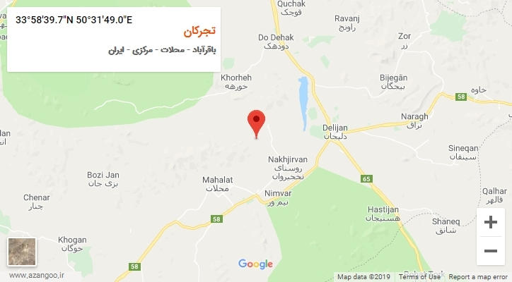 روستای تجرکان بر روی نقشه