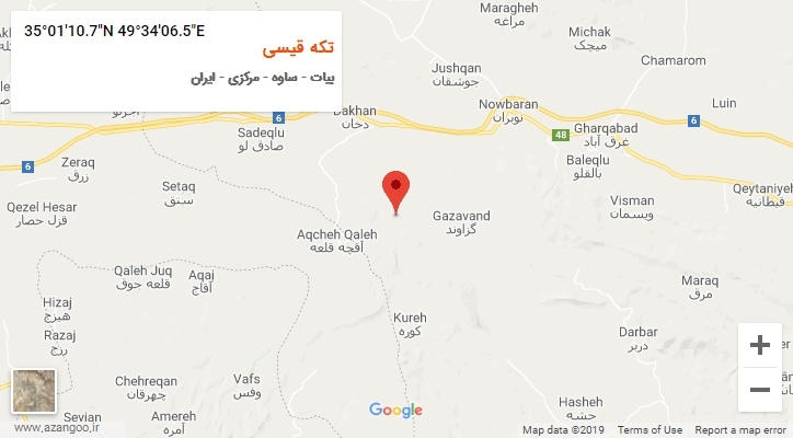 روستای تکه قیسی بر روی نقشه