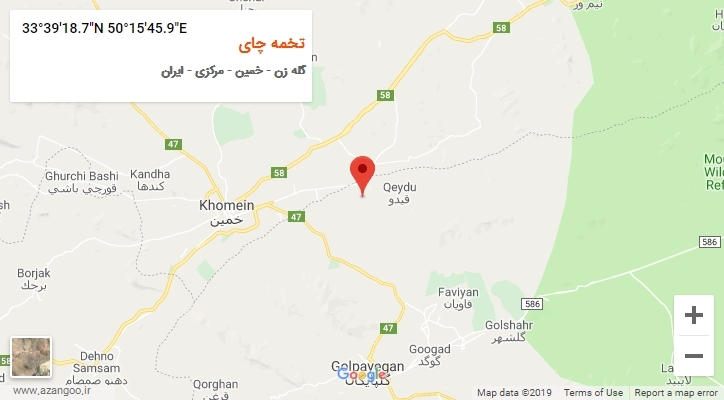 روستای تخمه چای بر روی نقشه
