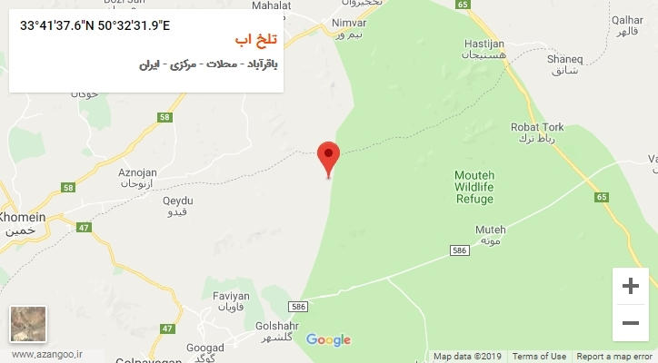 روستای تلخ اب بر روی نقشه