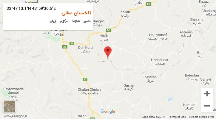 روستای تلخستان سفلی بر روی نقشه
