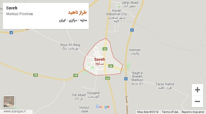 دهستان طراز ناهید بر روی نقشه