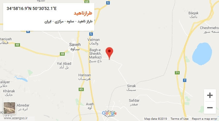 روستای طرازناهید بر روی نقشه