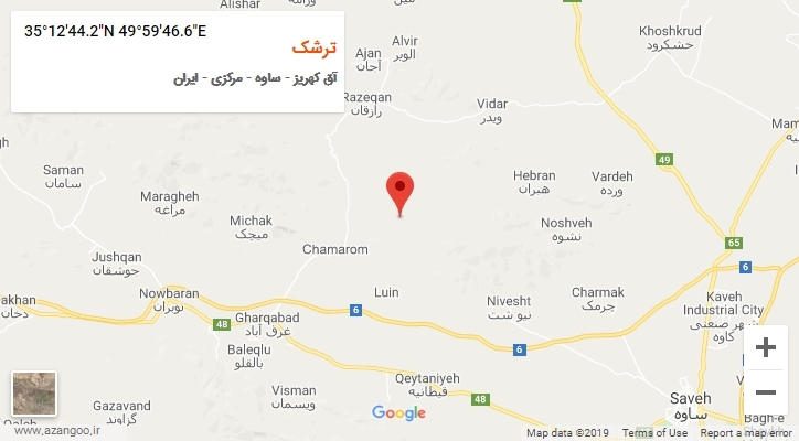 روستای ترشک بر روی نقشه