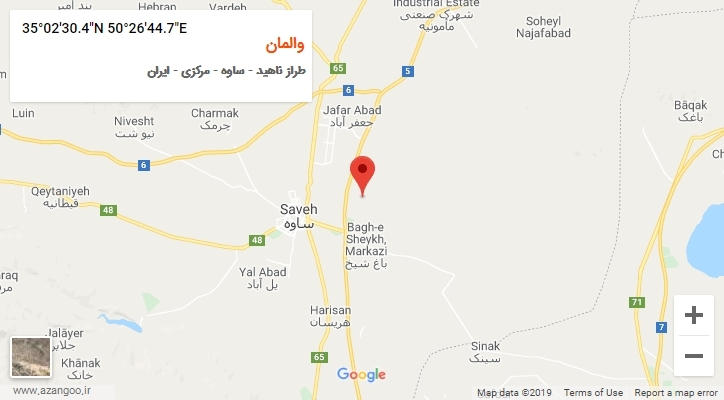 روستای والمان بر روی نقشه