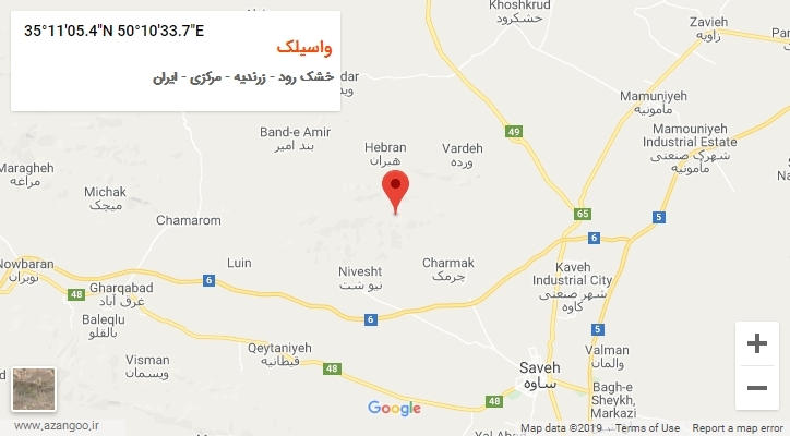 روستای واسیلک بر روی نقشه