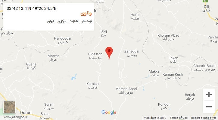 روستای وناوی بر روی نقشه