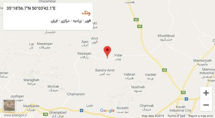 روستای ونک بر روی نقشه