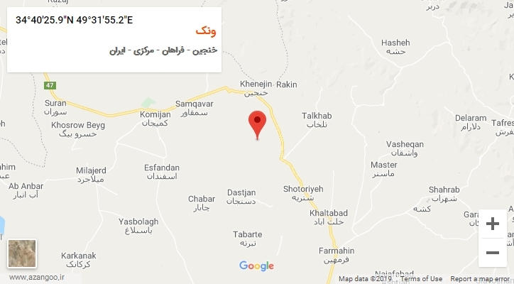 روستای ونک بر روی نقشه