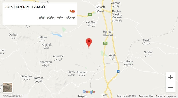 روستای ویه بر روی نقشه