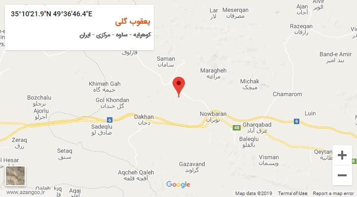 روستای یعقوب گلی بر روی نقشه