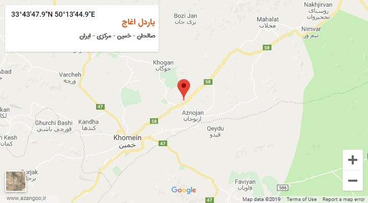 روستای یاردل اغاج بر روی نقشه