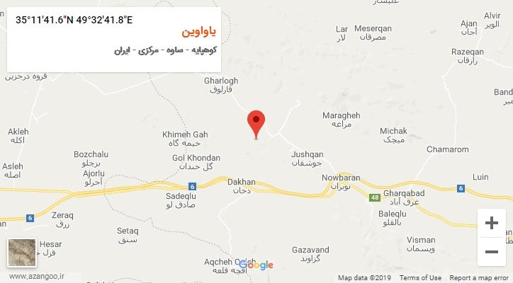 روستای یاواوین بر روی نقشه