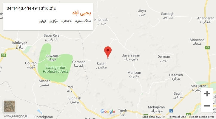 روستای یحیی آباد بر روی نقشه