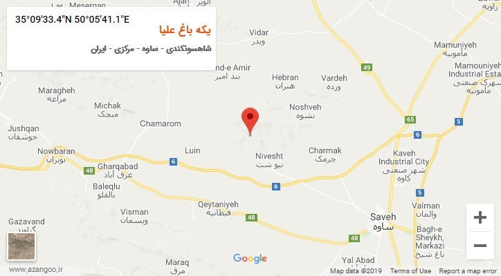 روستای یکه باغ علیا بر روی نقشه