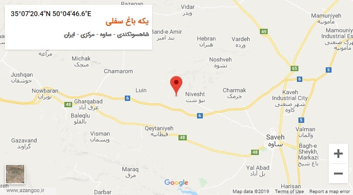 روستای یکه باغ سفلی بر روی نقشه