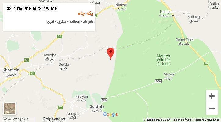 روستای یکه چاه بر روی نقشه