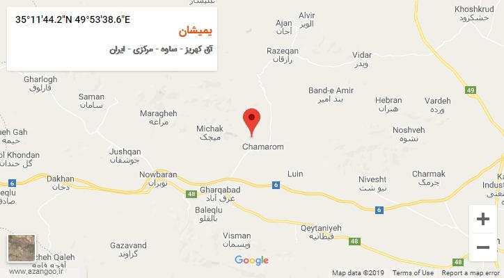 روستای یمیشان بر روی نقشه
