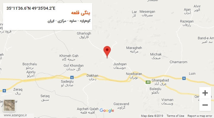 روستای ینگی قلعه بر روی نقشه