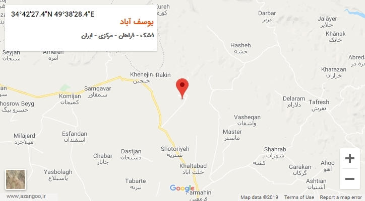 روستای یوسف آباد بر روی نقشه