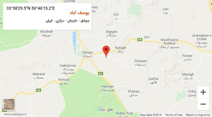 روستای یوسف آباد بر روی نقشه