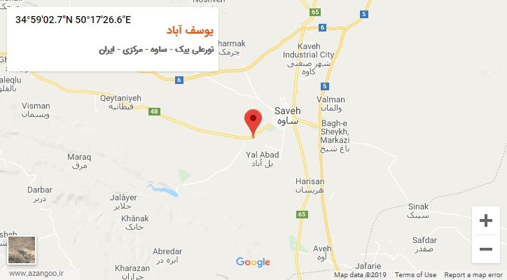 روستای یوسف آباد بر روی نقشه