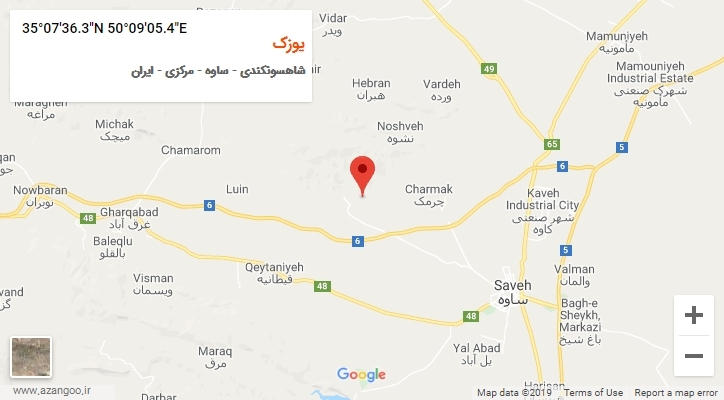 روستای یوزک بر روی نقشه