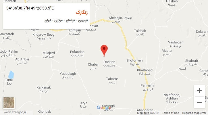 روستای زنگارک بر روی نقشه