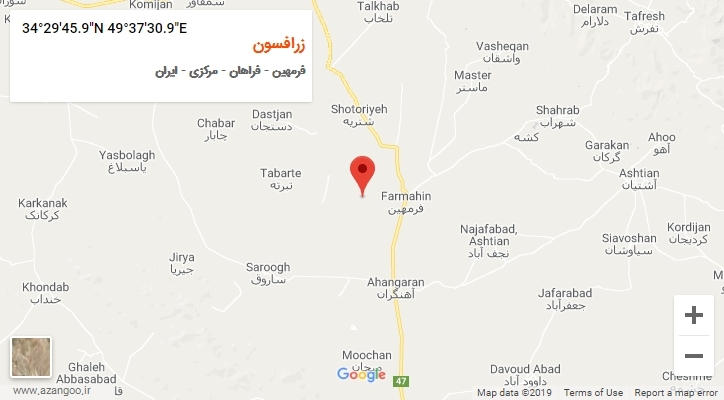 روستای زرافسون بر روی نقشه