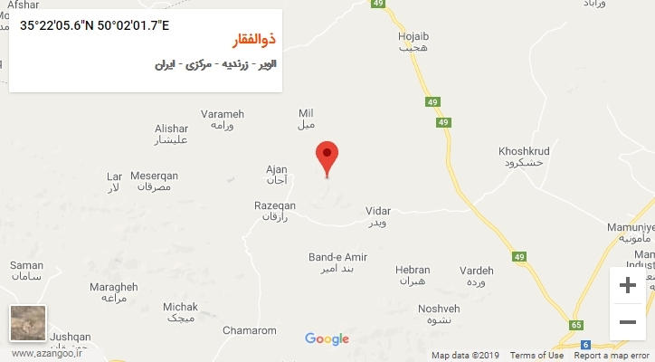 روستای ذوالفقار بر روی نقشه